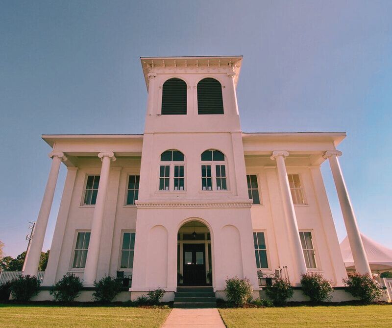 The Drish House in Tuscaloosa is a big white building with large columns, famous for its haunting history.