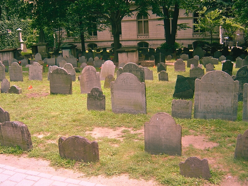 One of the most haunted places in Massachusetts, King's Chapel Burying Ground, is Boston's oldest cemetery.