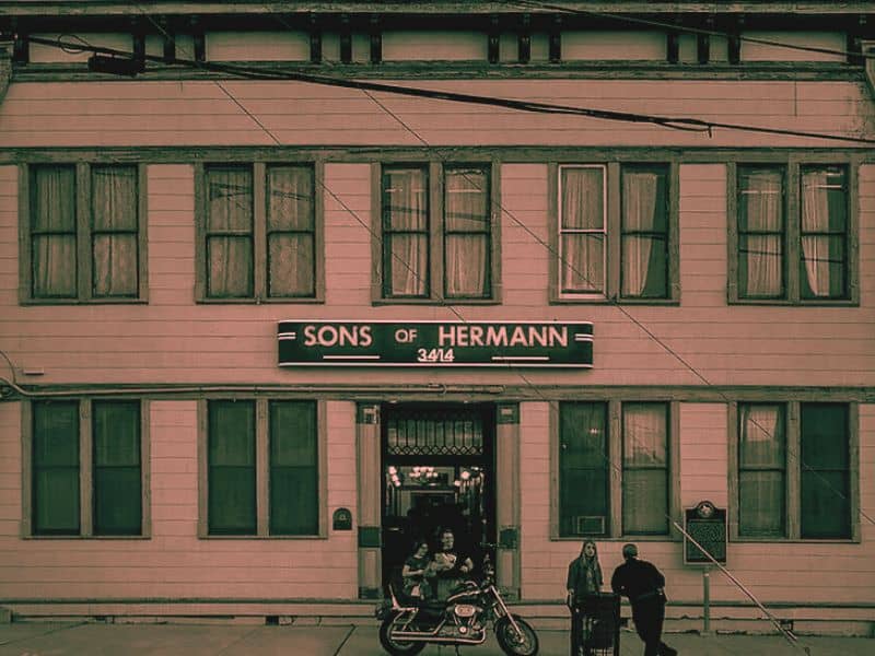 Outside the haunted Sons of Hermann Hall in Dallas, Texas